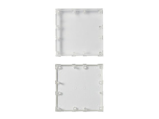 Brick'R'Knowledge Plastic bowl 2x2 transparent upper and bottom, pack of 10